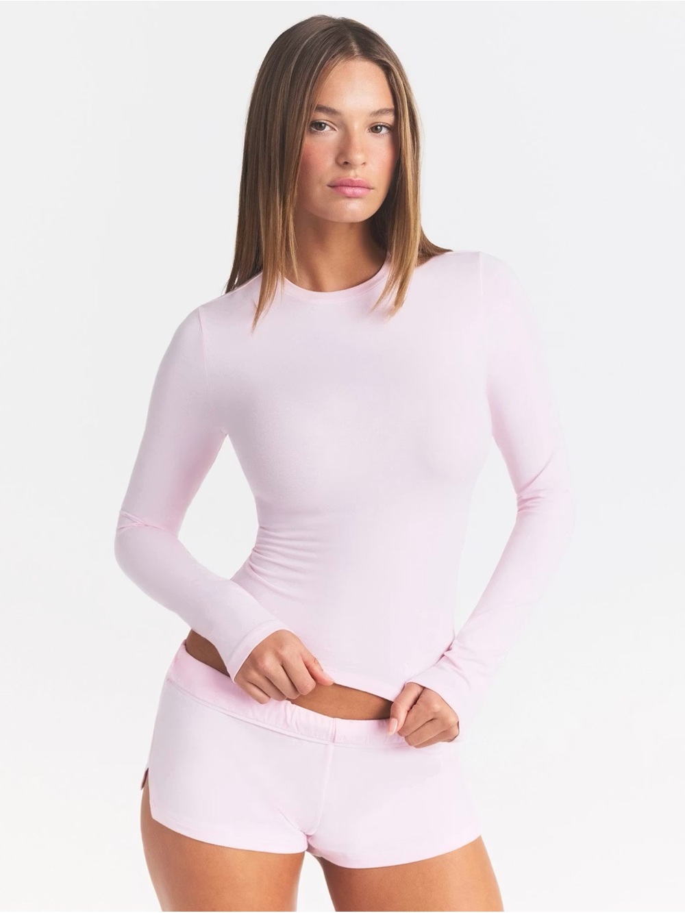 SKIMS COTTON JERSEY LONG SLEEVE SIZE XL CHERRY BLOSSOM NWT